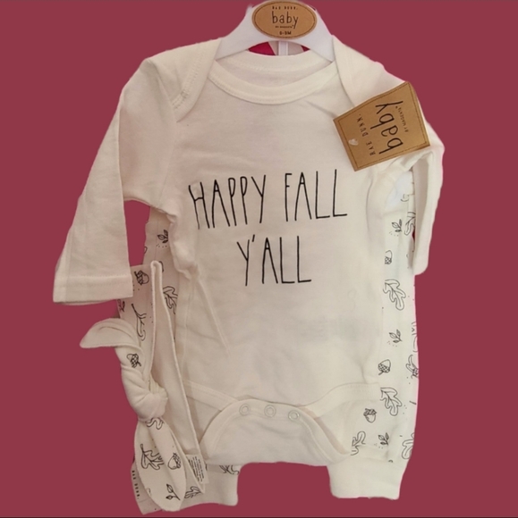 Rae Dunn Baby Hello Fall 3pc Outfit NWT - Picture 3 of 5